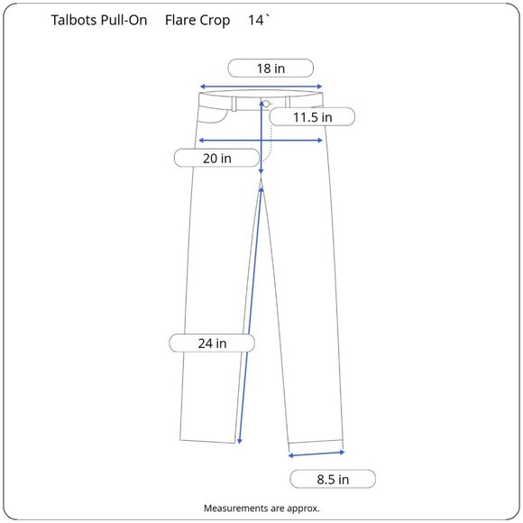 Talbots Flawless Jeans Womens Size 14 Pull-On Crop Flare Blue Denim Stretch - Picture 3 of 11